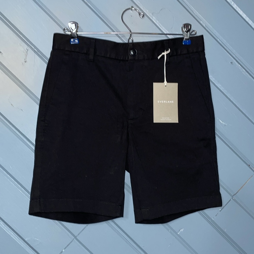 Everlane 7” Slim Fit Performance Chino Black Cotton Shorts